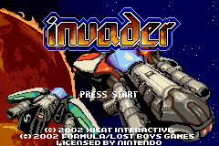 Invader title screen for GameBoy Advance